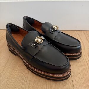 COACH Embellished Leather Lenox Loafer Size 10